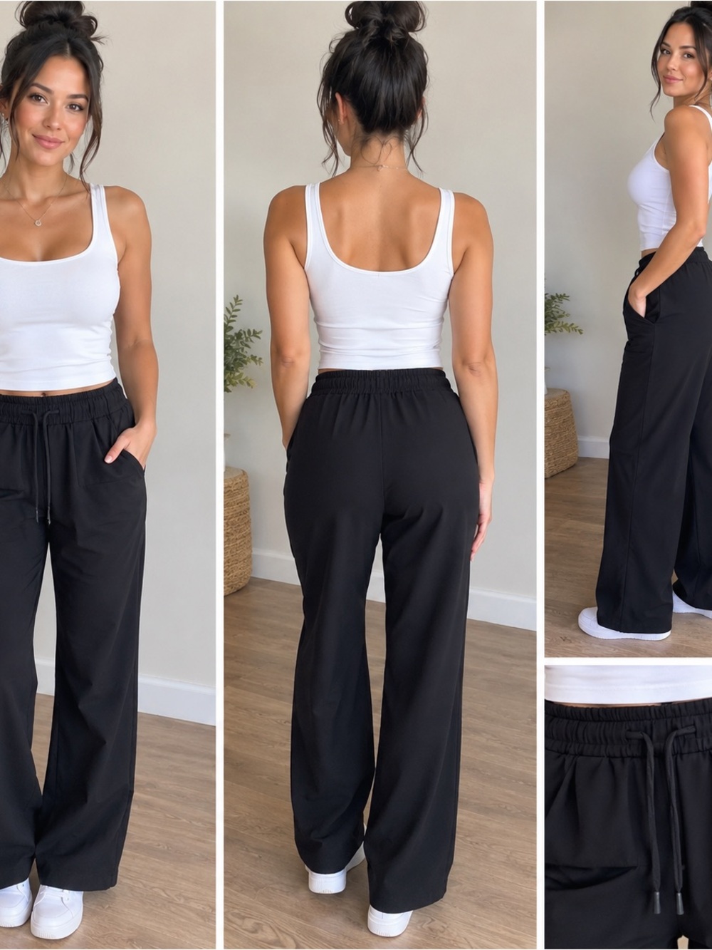 lululemon athletica Black Wide-Leg Drawstring Pants